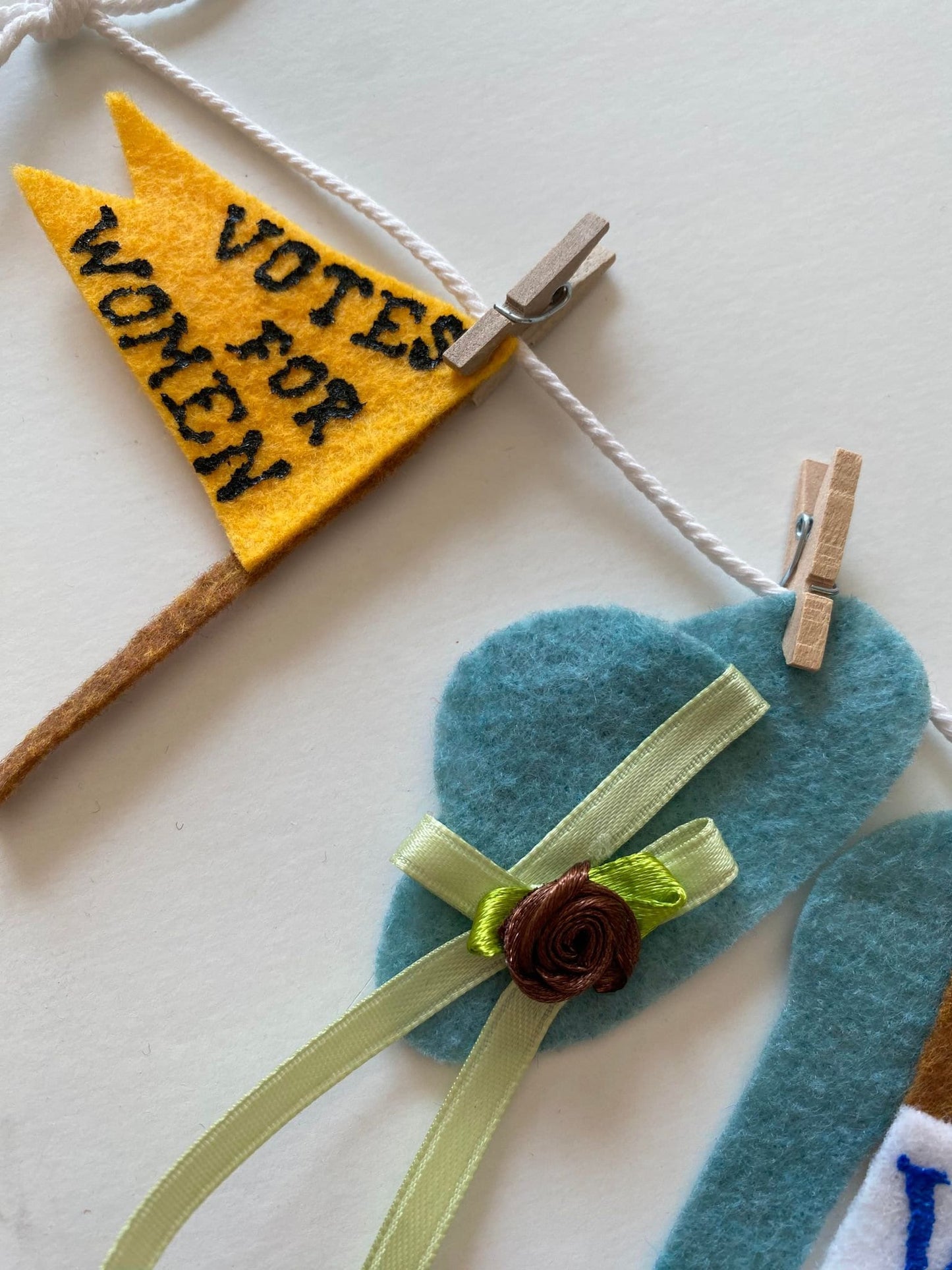 Votes for Women Miniature Felt Clothesline, Women's Suffrage Party Banner, Women's Liberation Bunting, Garland, Wall Hanging Decoration