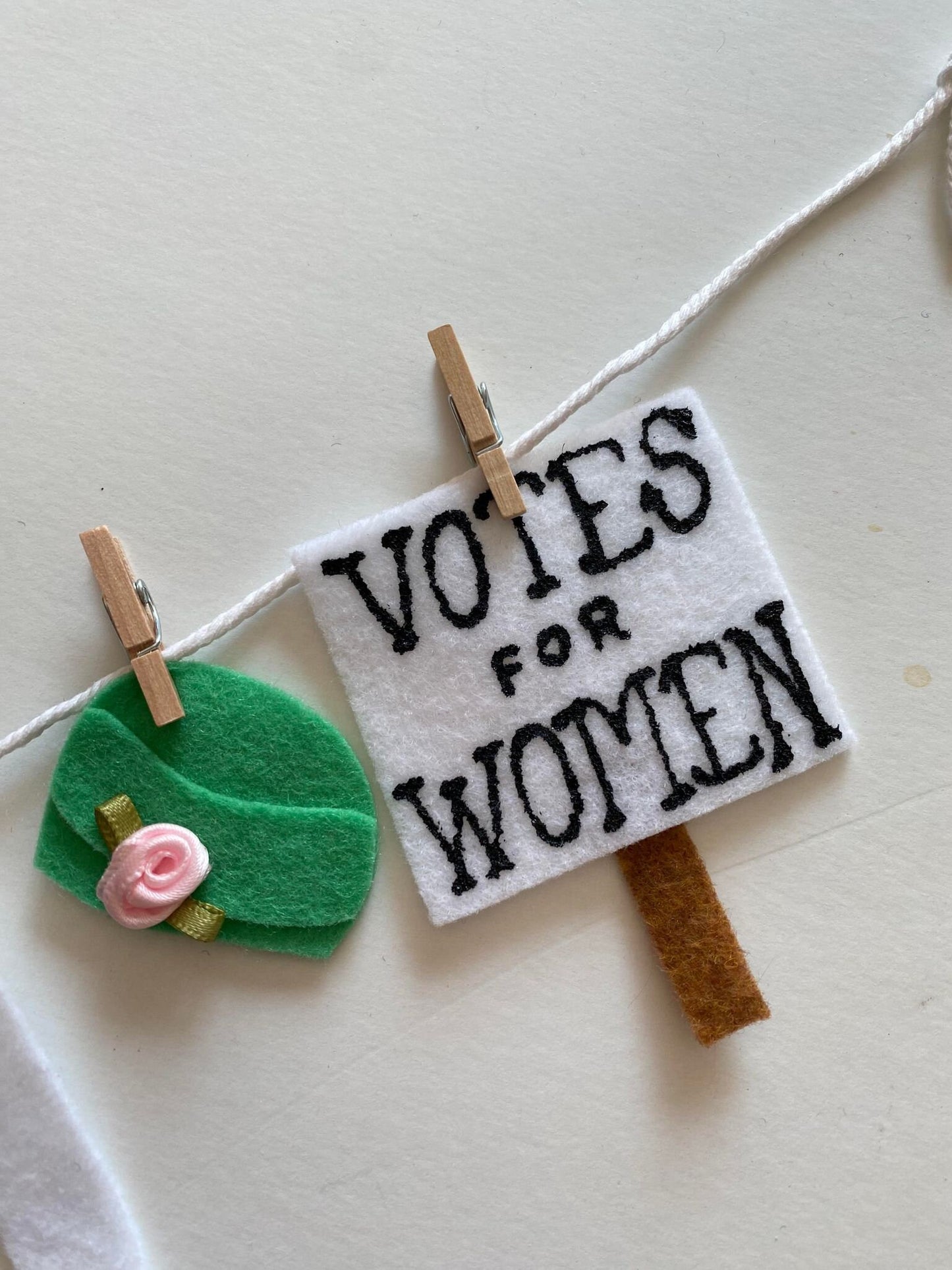 Votes for Women Miniature Felt Clothesline, Women's Suffrage Party Banner, Women's Liberation Bunting, Garland, Wall Hanging Decoration