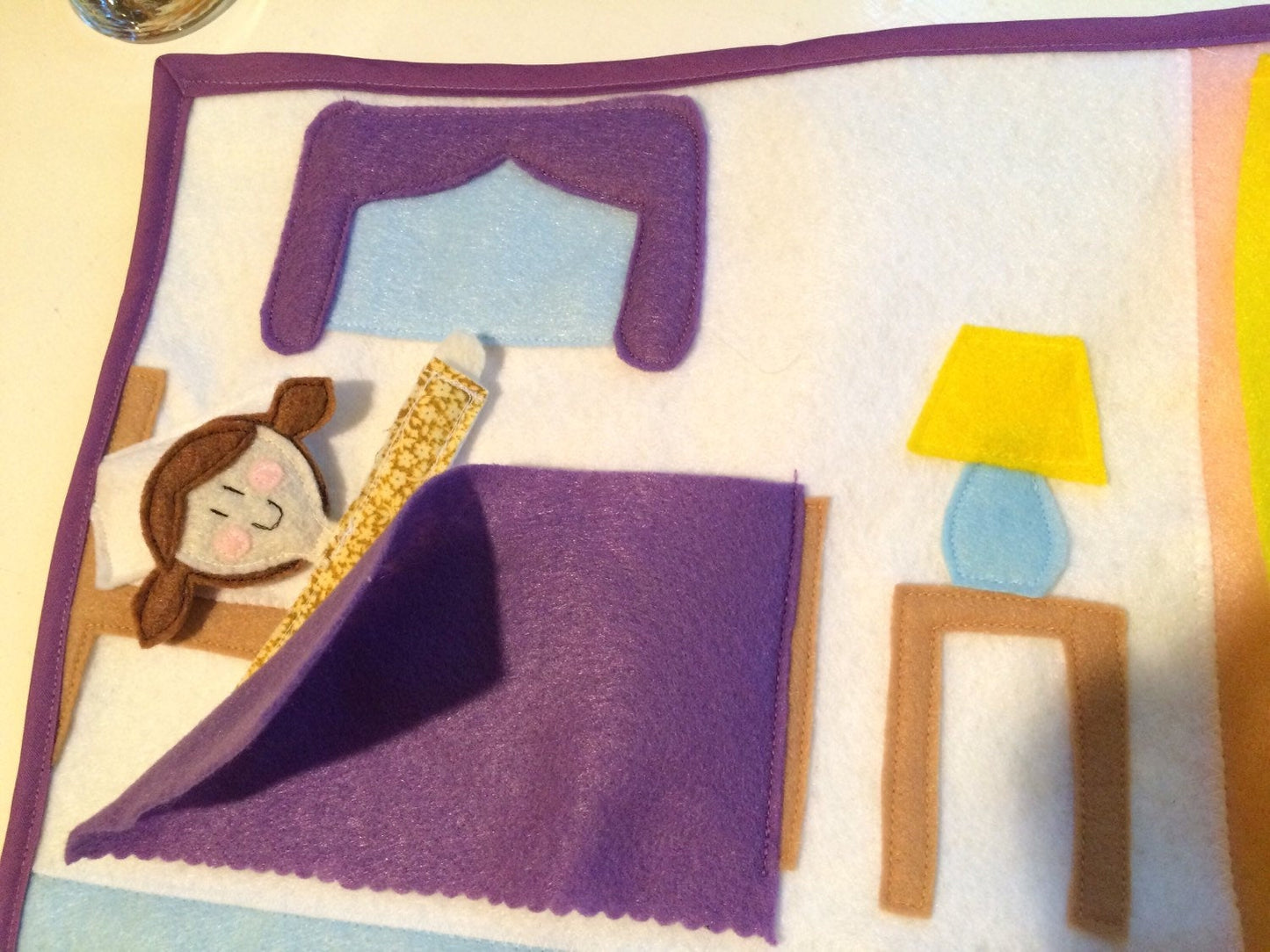 Felt Dollhouse Playmat with Felt Doll