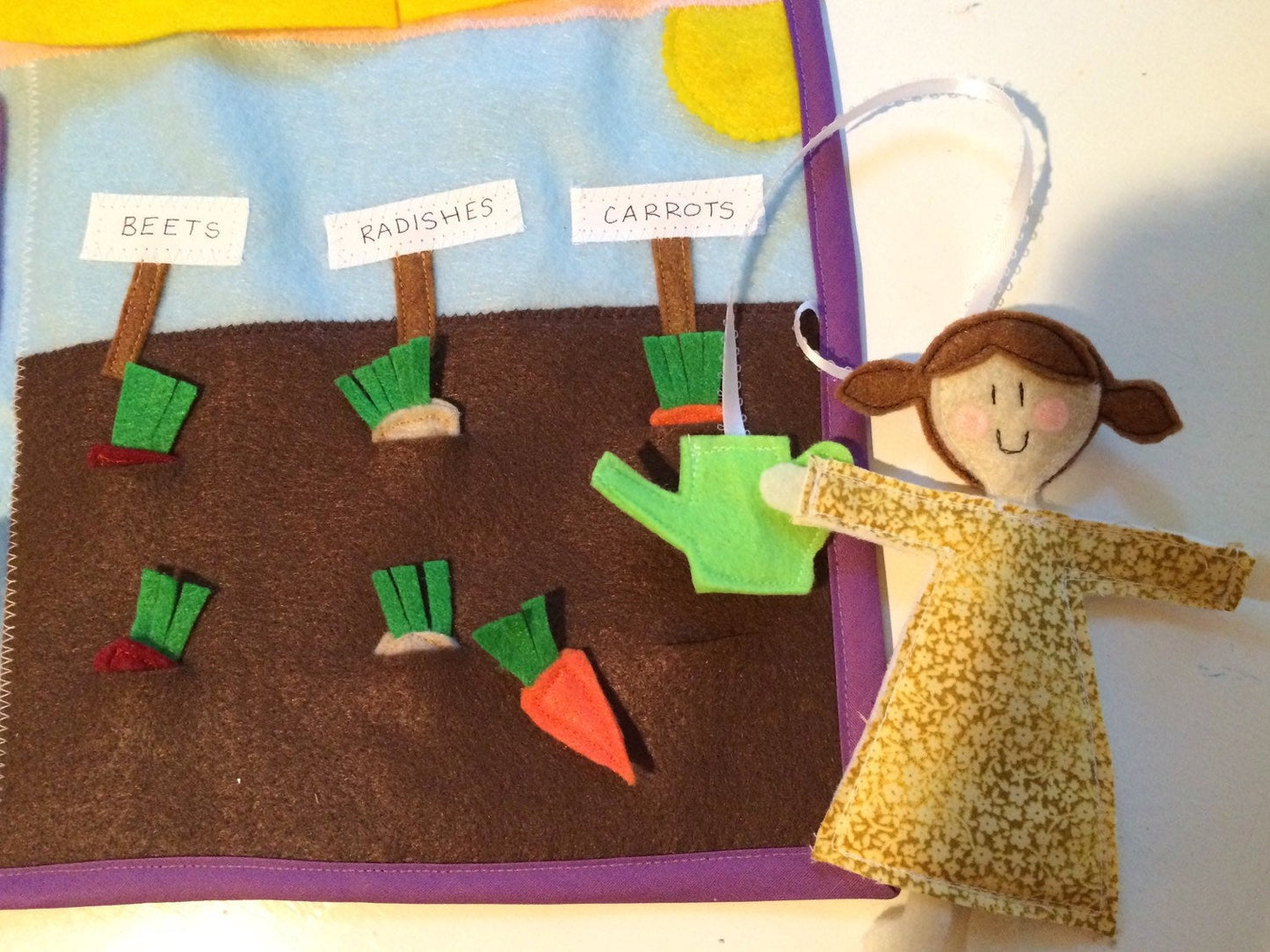 Felt Dollhouse Playmat with Felt Doll