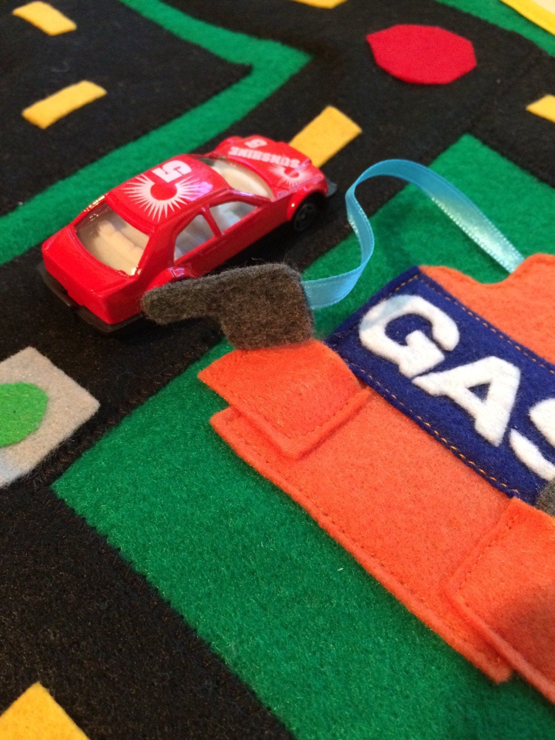 Toy Cars Race Track Road Rug Felt Playmat