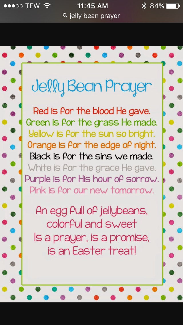 Jelly Bean Prayer Felt Easter Resurrection Sunday Ornament Set
