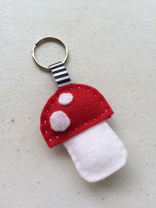 Mushroom Felt Mini Keychain