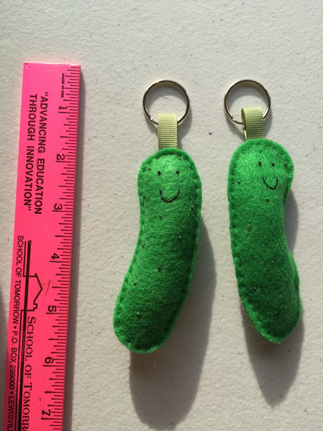Pickle Cucumber Felt Keychain