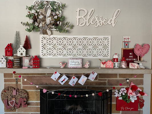 Decorating for Valentine's Day using Differing Heights