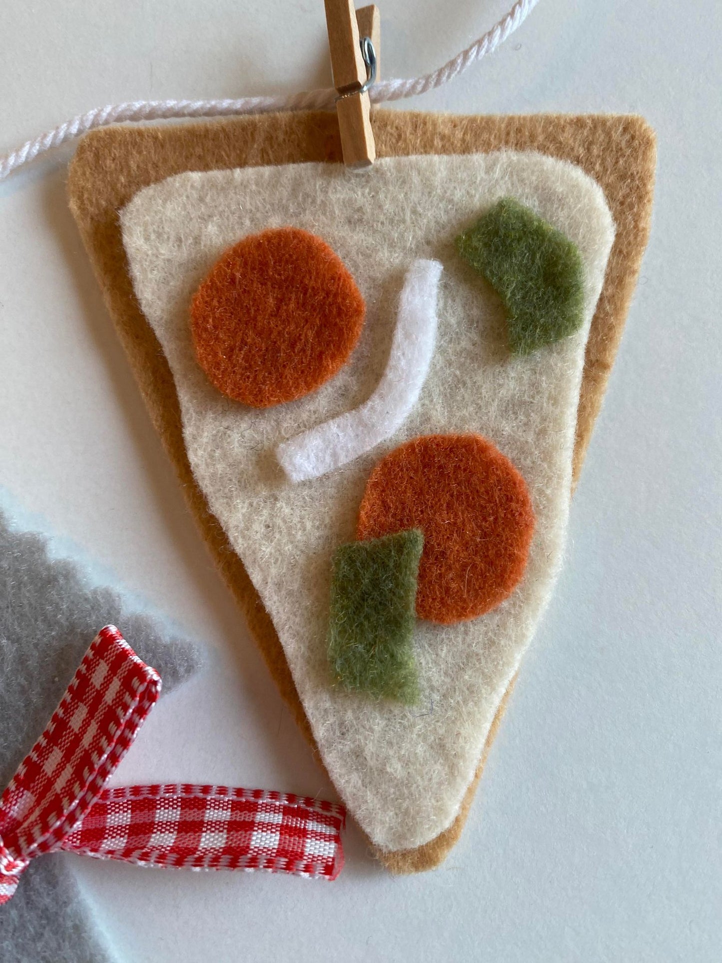 Pizzeria Banner Pizza Chef Garland Restaurant Bunting Felt Wall Hanging Decoration for Pizza Lovers