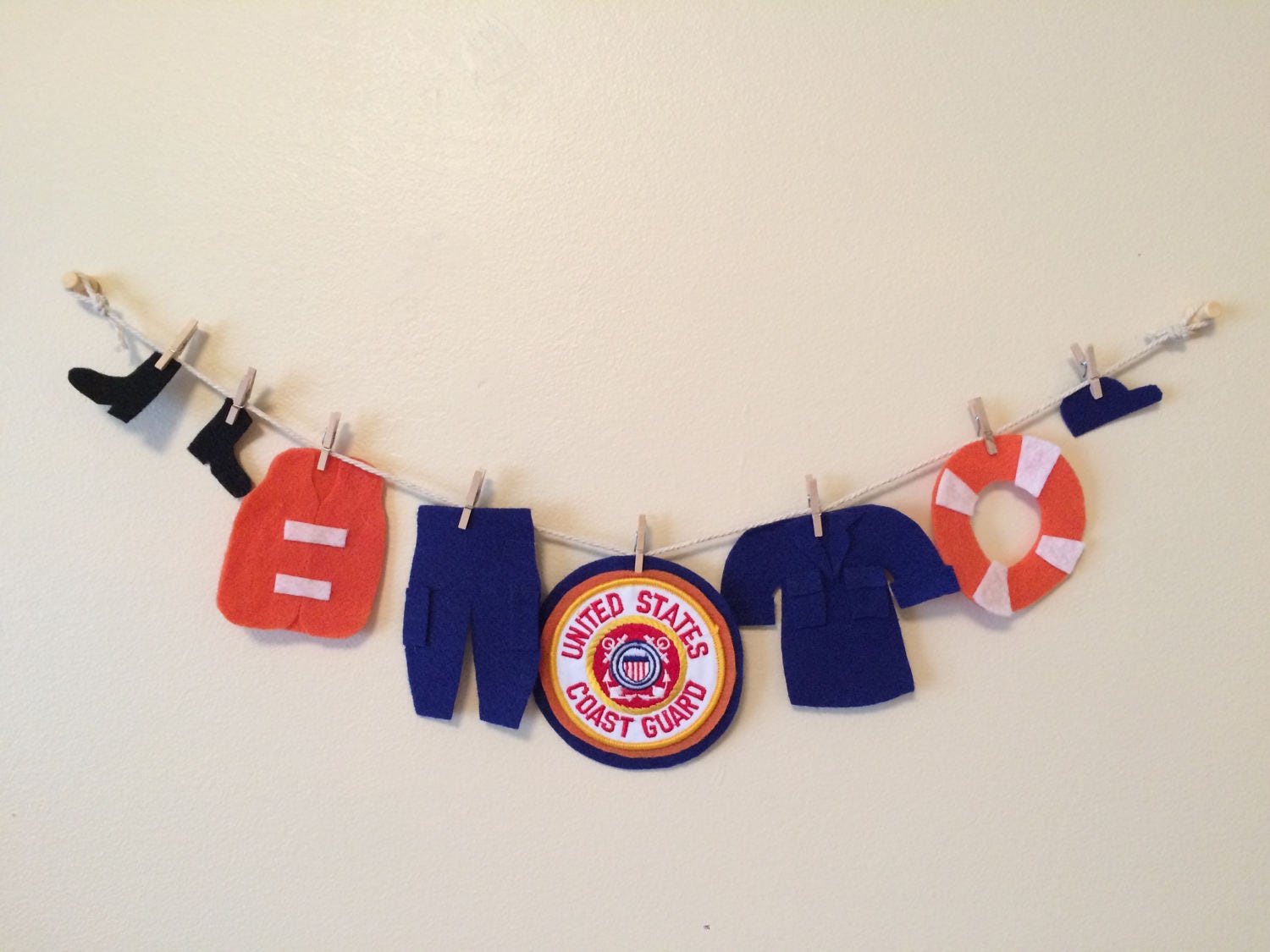 United States Coast Guard Felt Miniature Clothesline