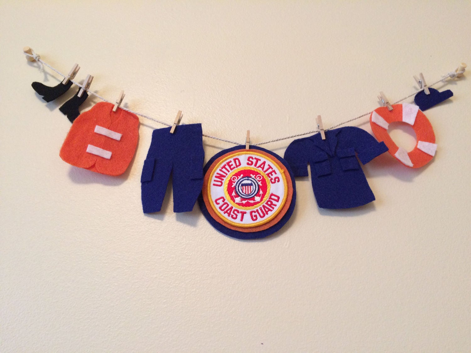 United States Coast Guard Felt Miniature Clothesline