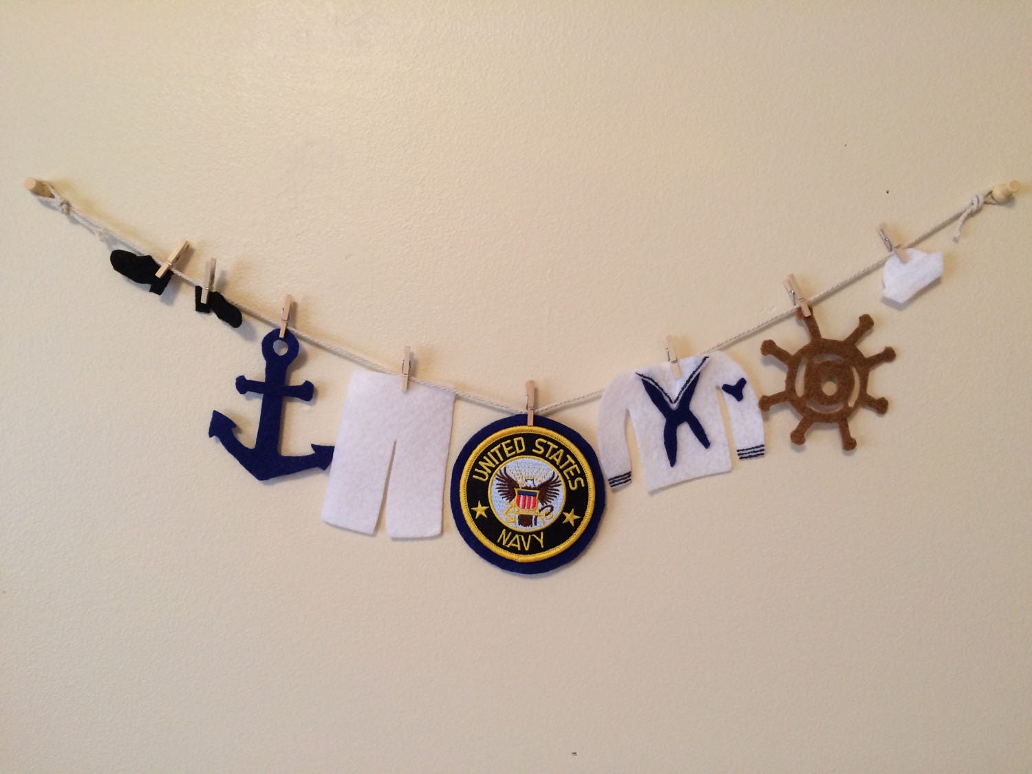 United States Navy Felt Miniature Clothesline