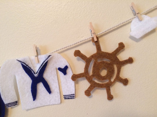 United States Navy Felt Miniature Clothesline