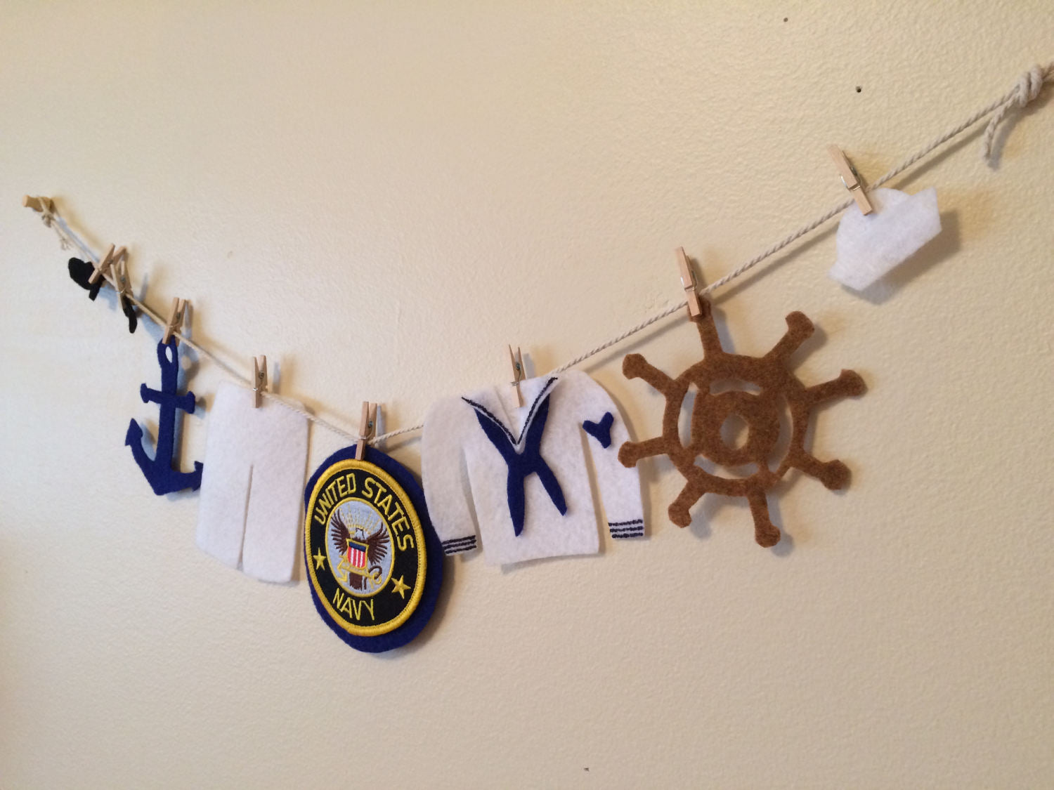 United States Navy Felt Miniature Clothesline