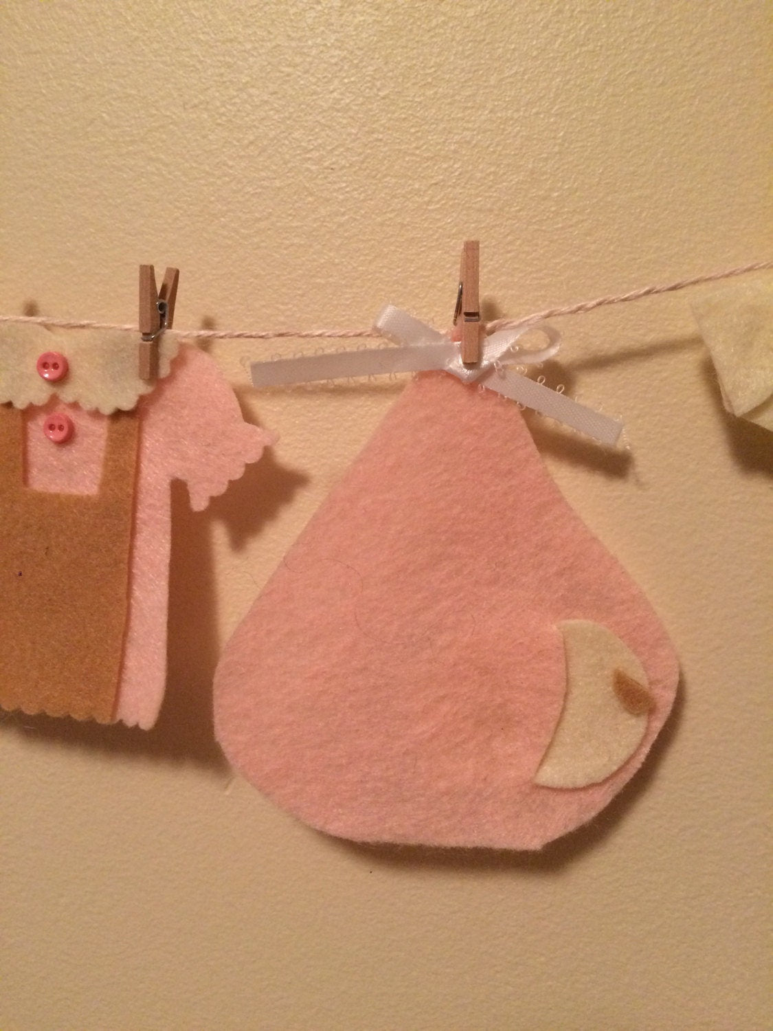 Baby Girl Felt Clothesline Garland Bunting Laundry Line Shower Nursery Decoration