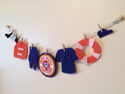 United States Coast Guard Felt Miniature Clothesline