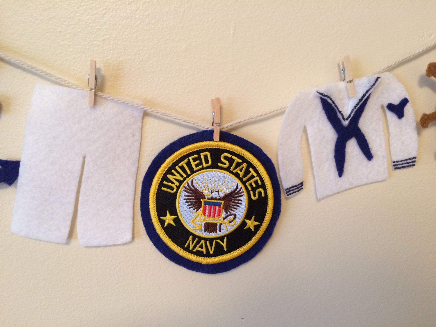 United States Navy Felt Miniature Clothesline