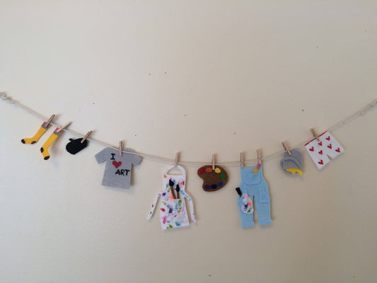 Artist's Clothesline Felt Miniature Decoration