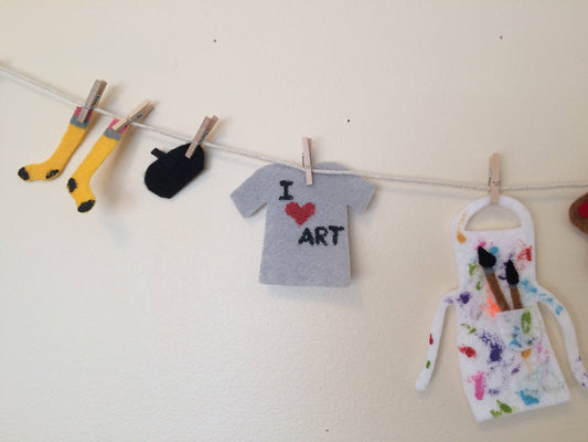 Artist's Clothesline Felt Miniature Decoration