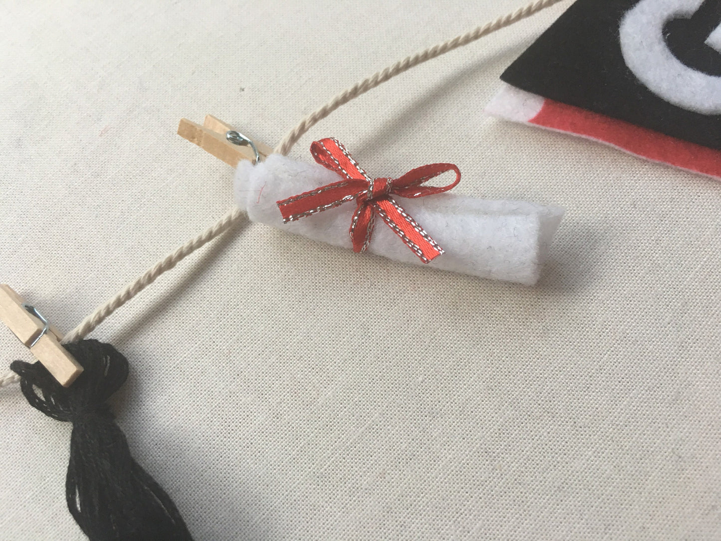Graduation Miniature Felt Clothesline Banner Garland Bunting Decoration