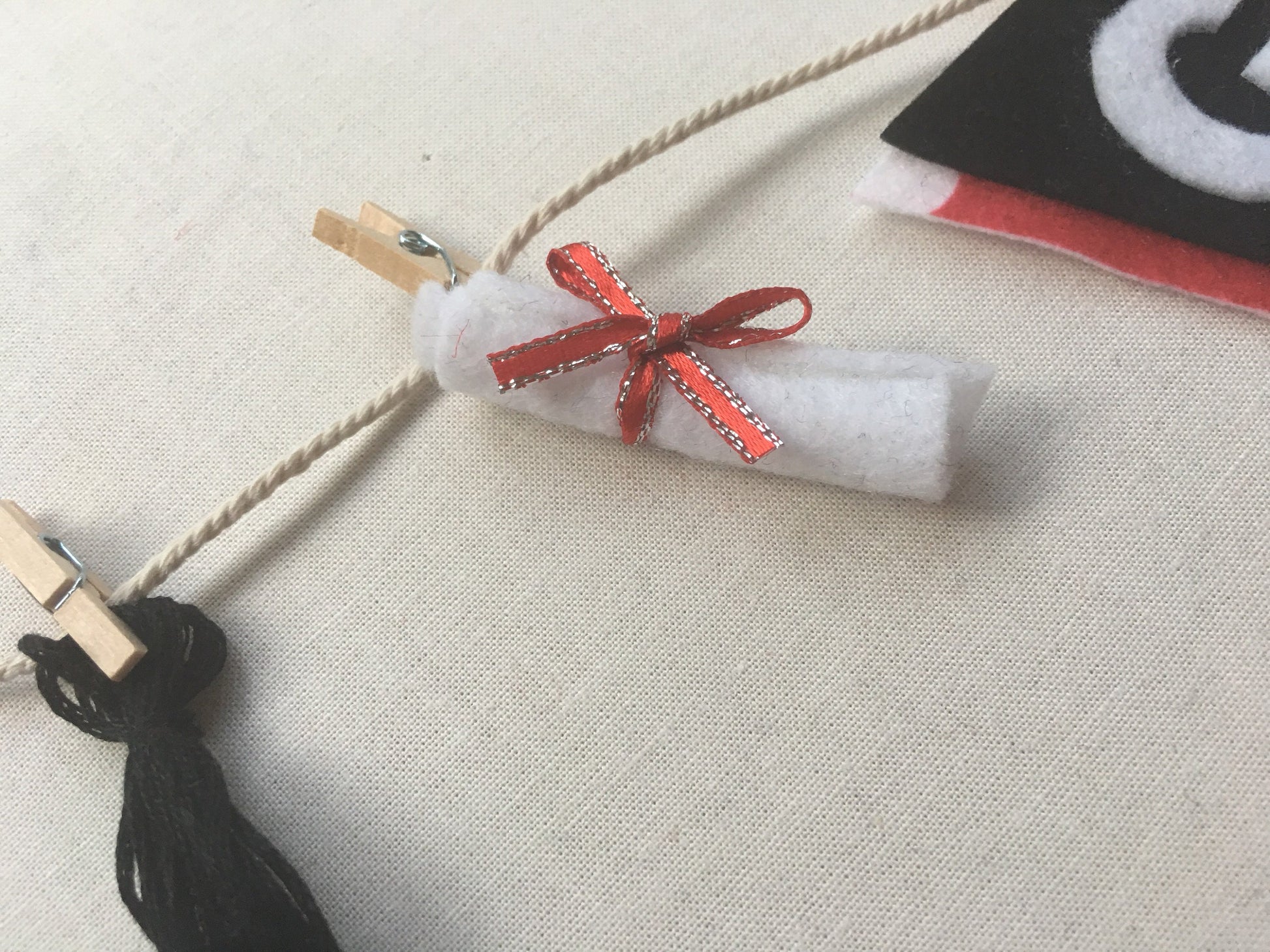 Graduation Miniature Felt Clothesline Banner Garland Bunting Decoration