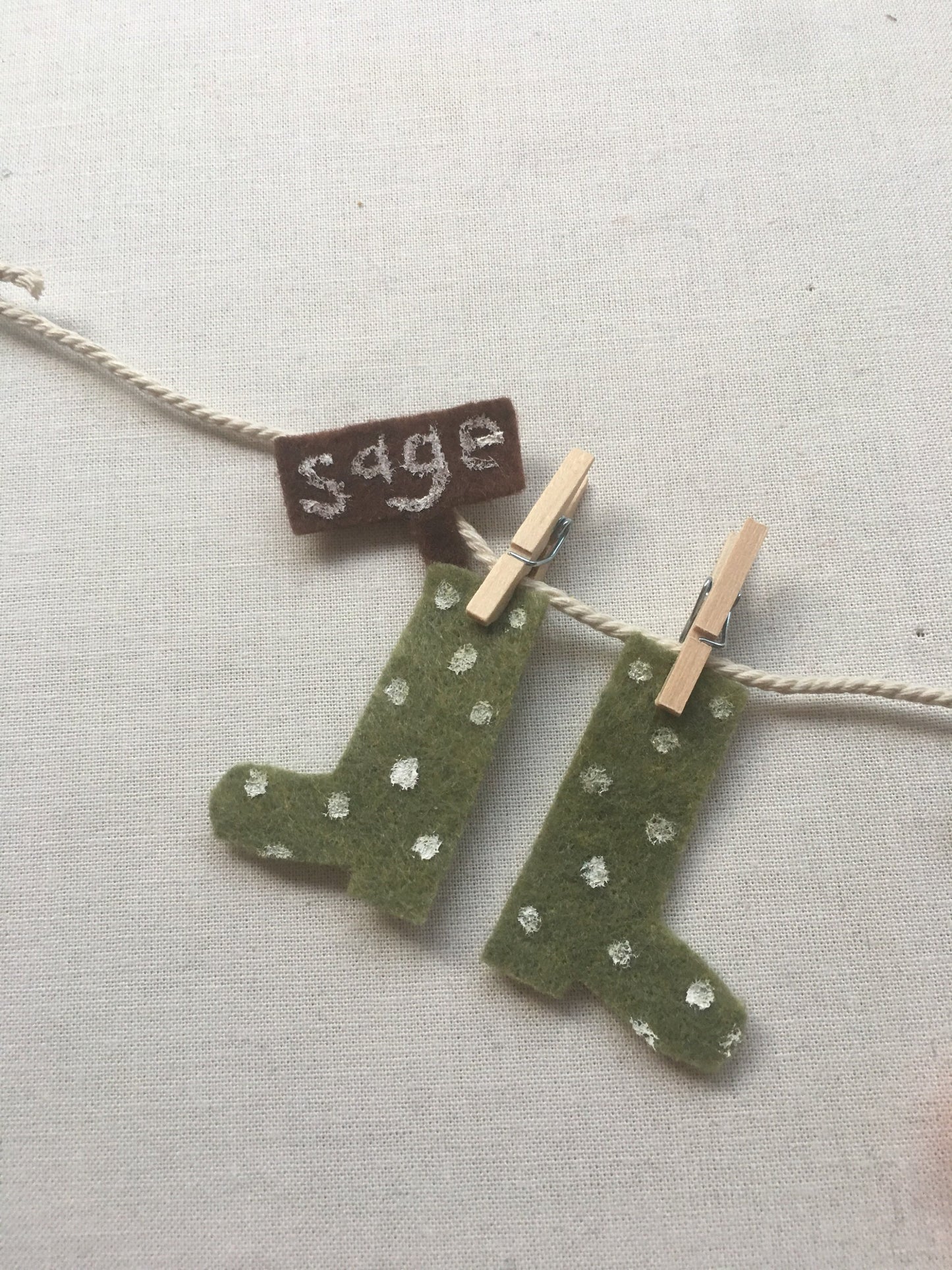 Gardening Miniature Felt Clothesline Banner Garland Bunting Decoration