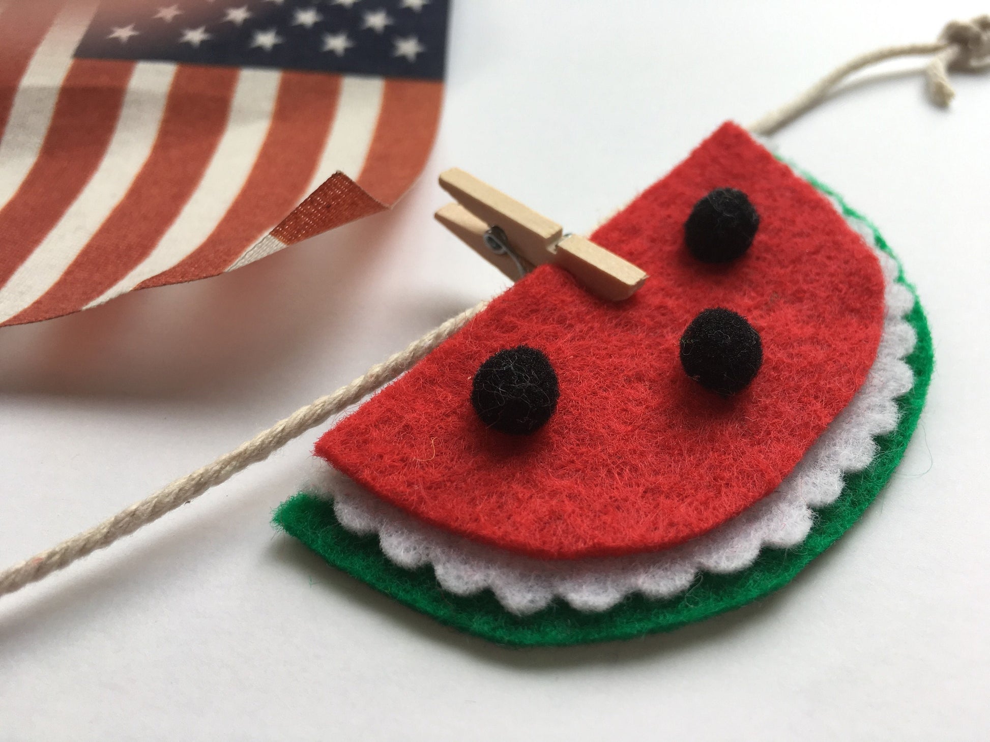 Summer Barbeque Miniature Felt Clothesline Garland Wall Hanging Decoration