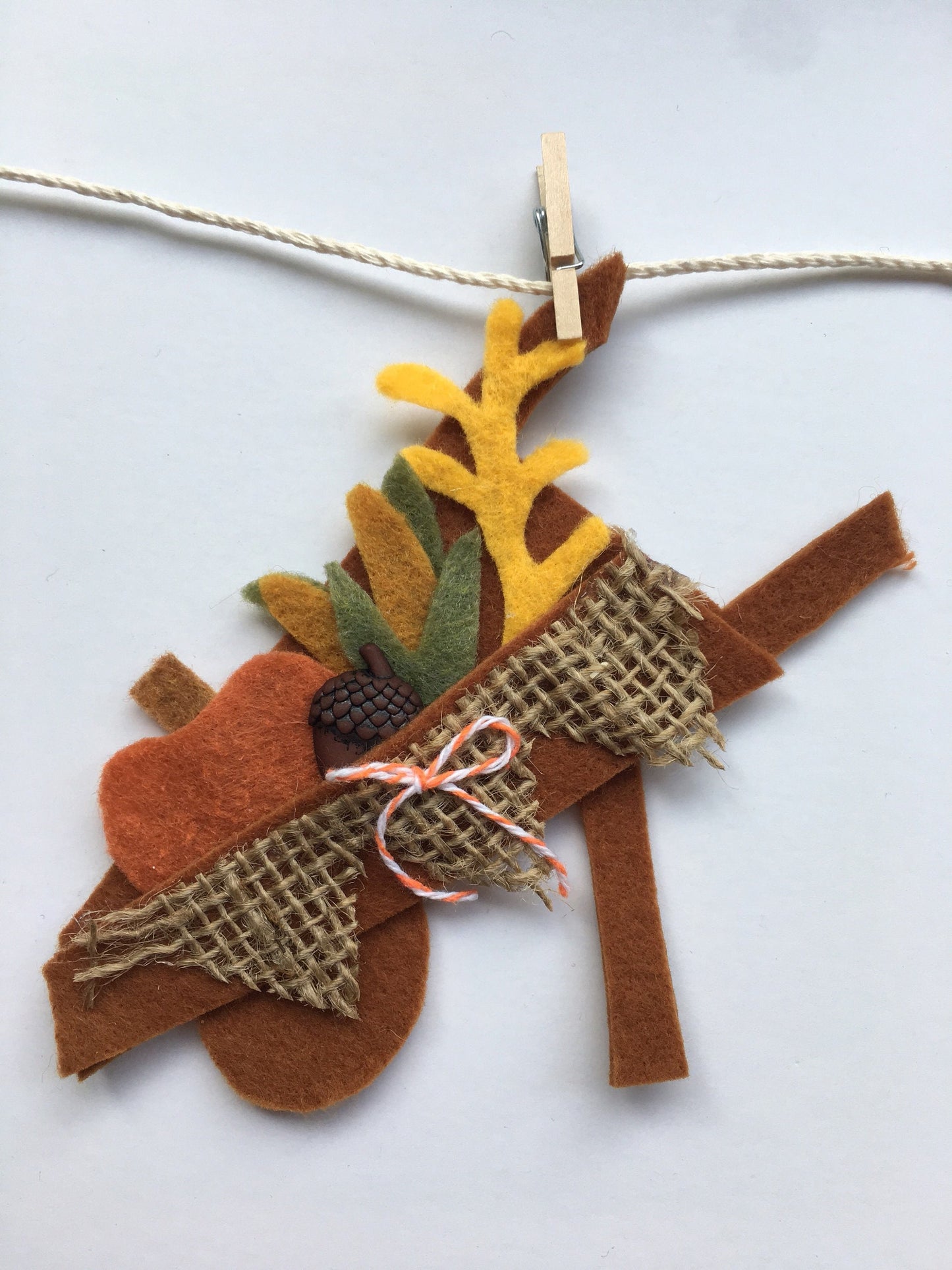 Autumn Fall Harvest Miniature Felt Clothesline Banner Bunting Garland Home Decoration Wall Hanging