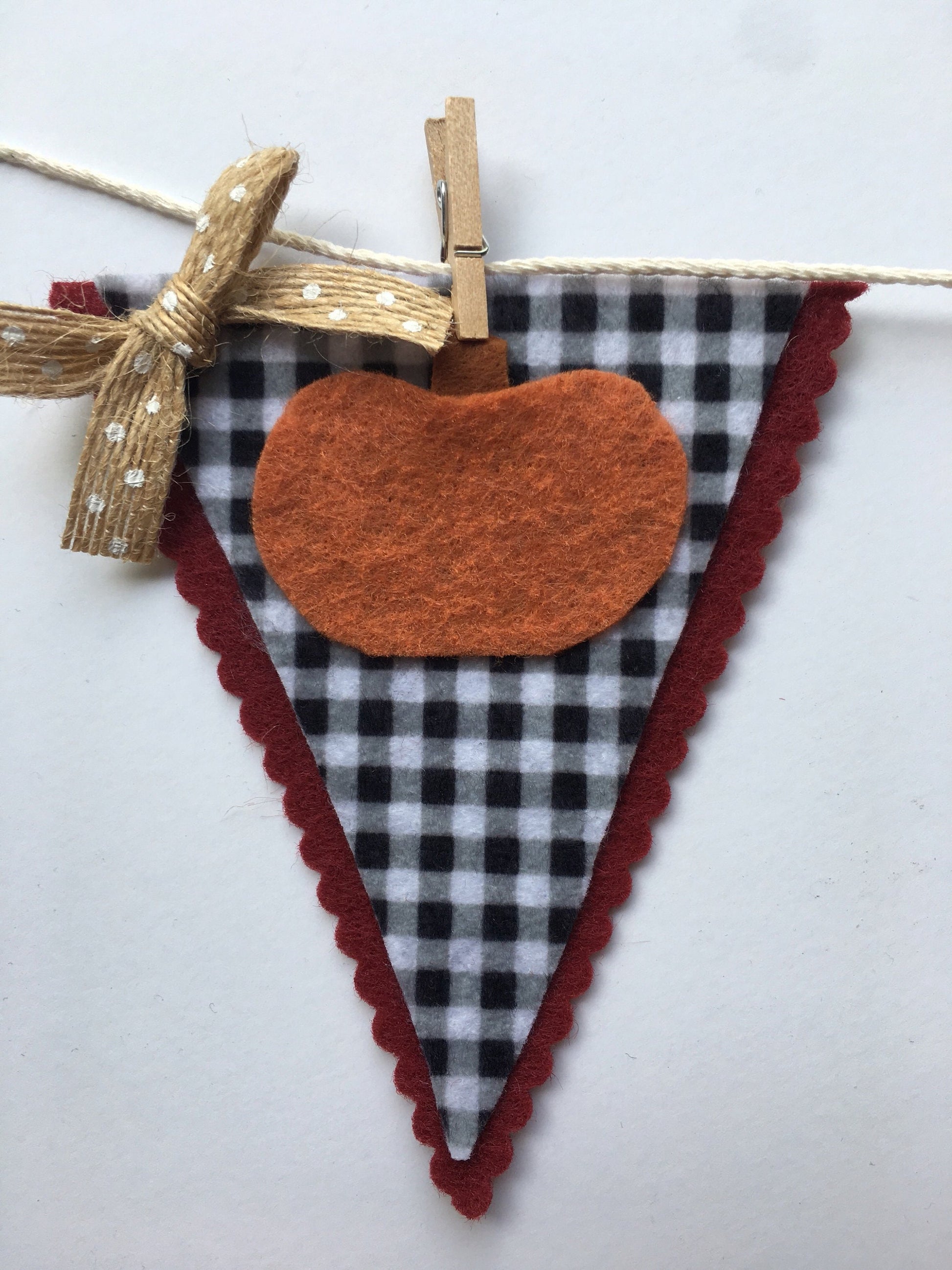 Autumn Fall Harvest Miniature Felt Clothesline Banner Bunting Garland Home Decoration Wall Hanging