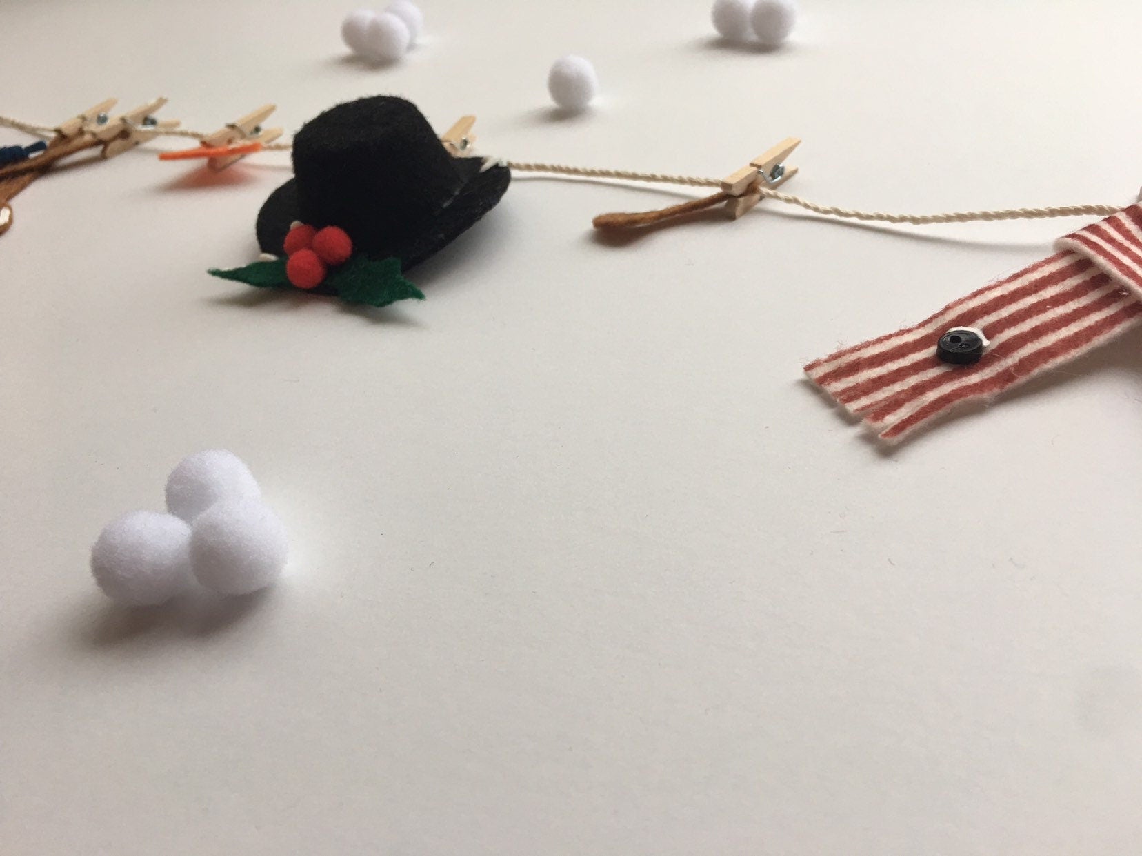 Snowman Miniature Felt Clothesline Florida Snowman Banner Melted Snowman Garland Bunting Wall Hanging Winter Decoration