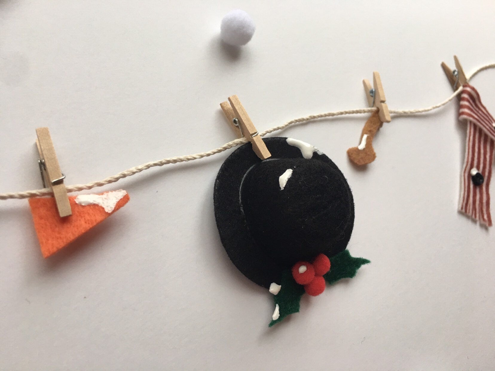 Snowman Miniature Felt Clothesline Florida Snowman Banner Melted Snowman Garland Bunting Wall Hanging Winter Decoration