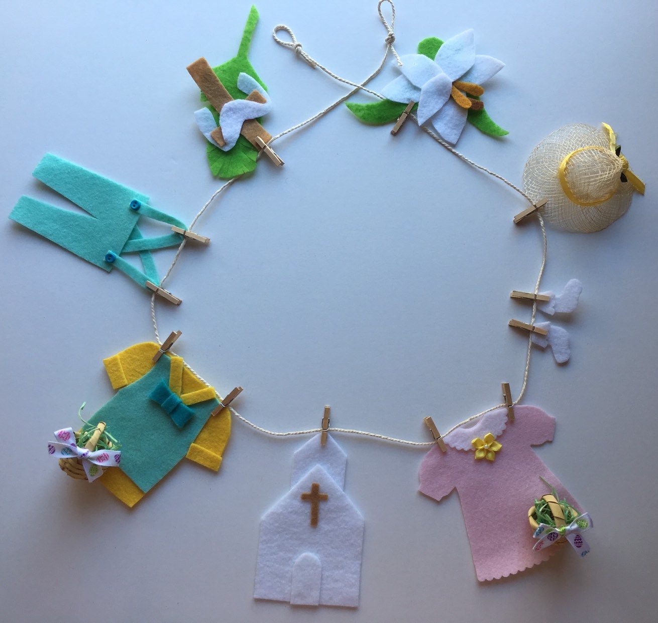 Easter Sunday Best Clothesline Banner Garland Bunting Wall Hanging Easter Decoration