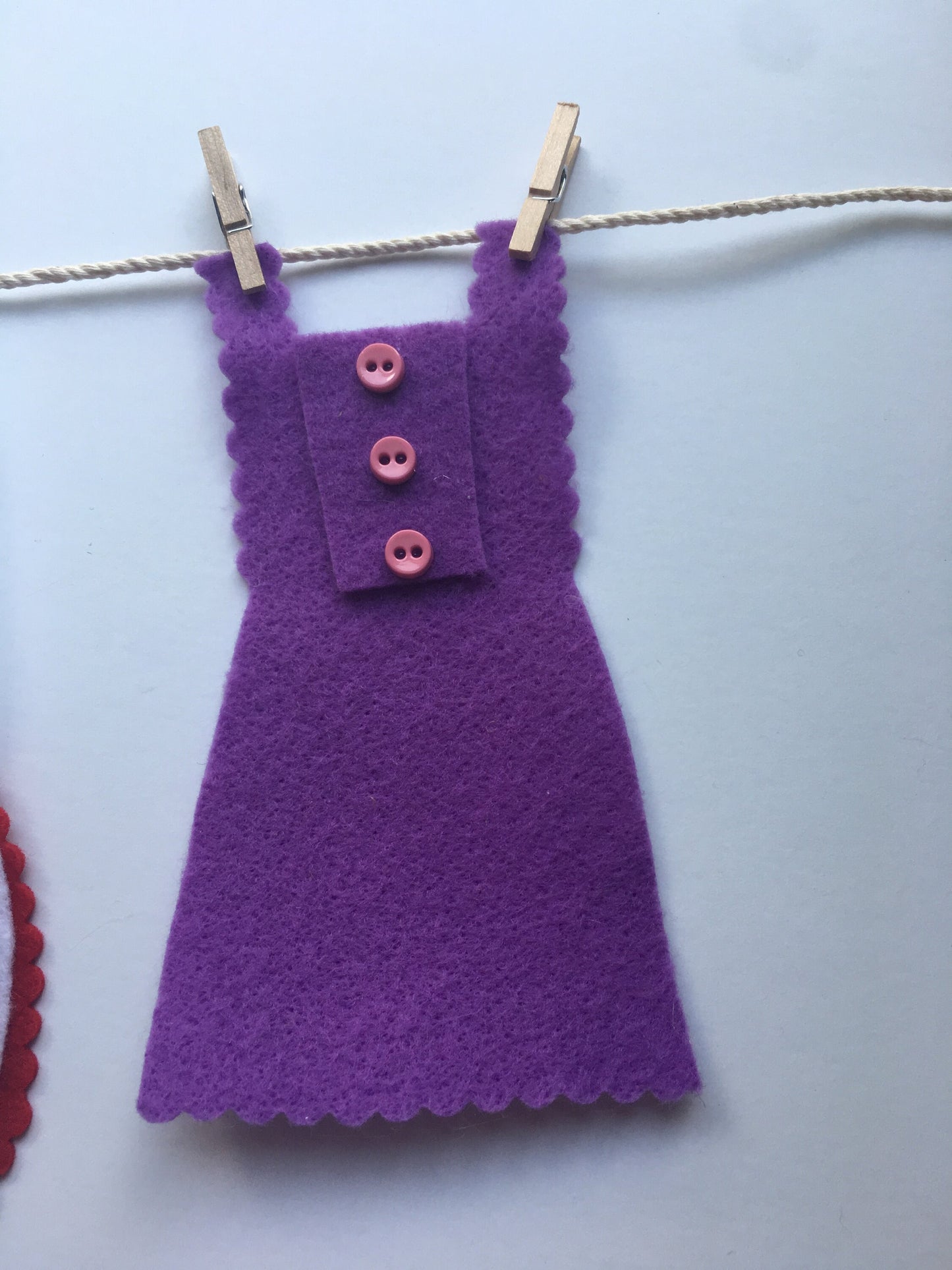 Mother's Aprons Miniature Felt Clothesline Banner Bunting Garland for Home Decor