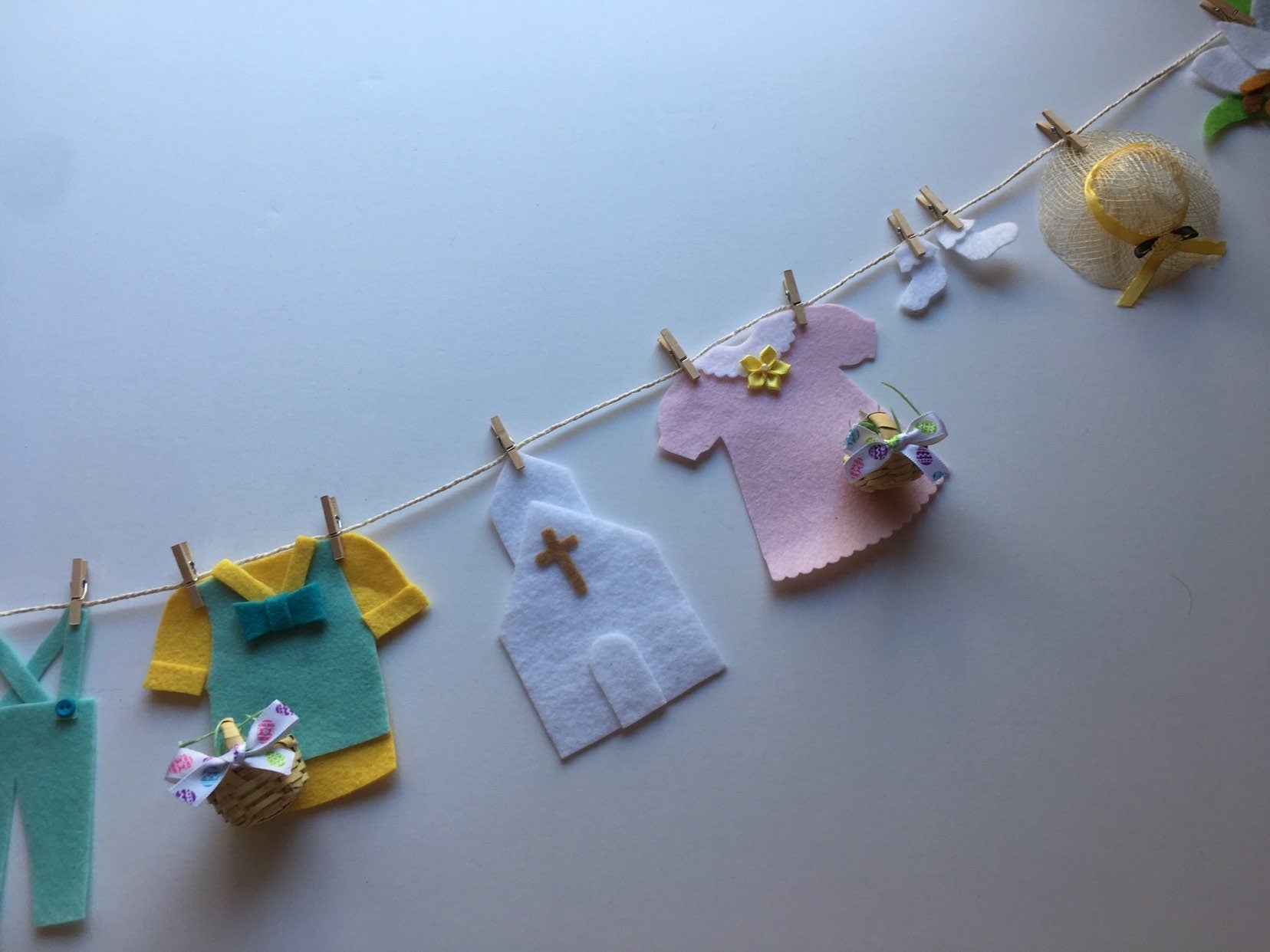Easter Sunday Best Clothesline Banner Garland Bunting Wall Hanging Easter Decoration