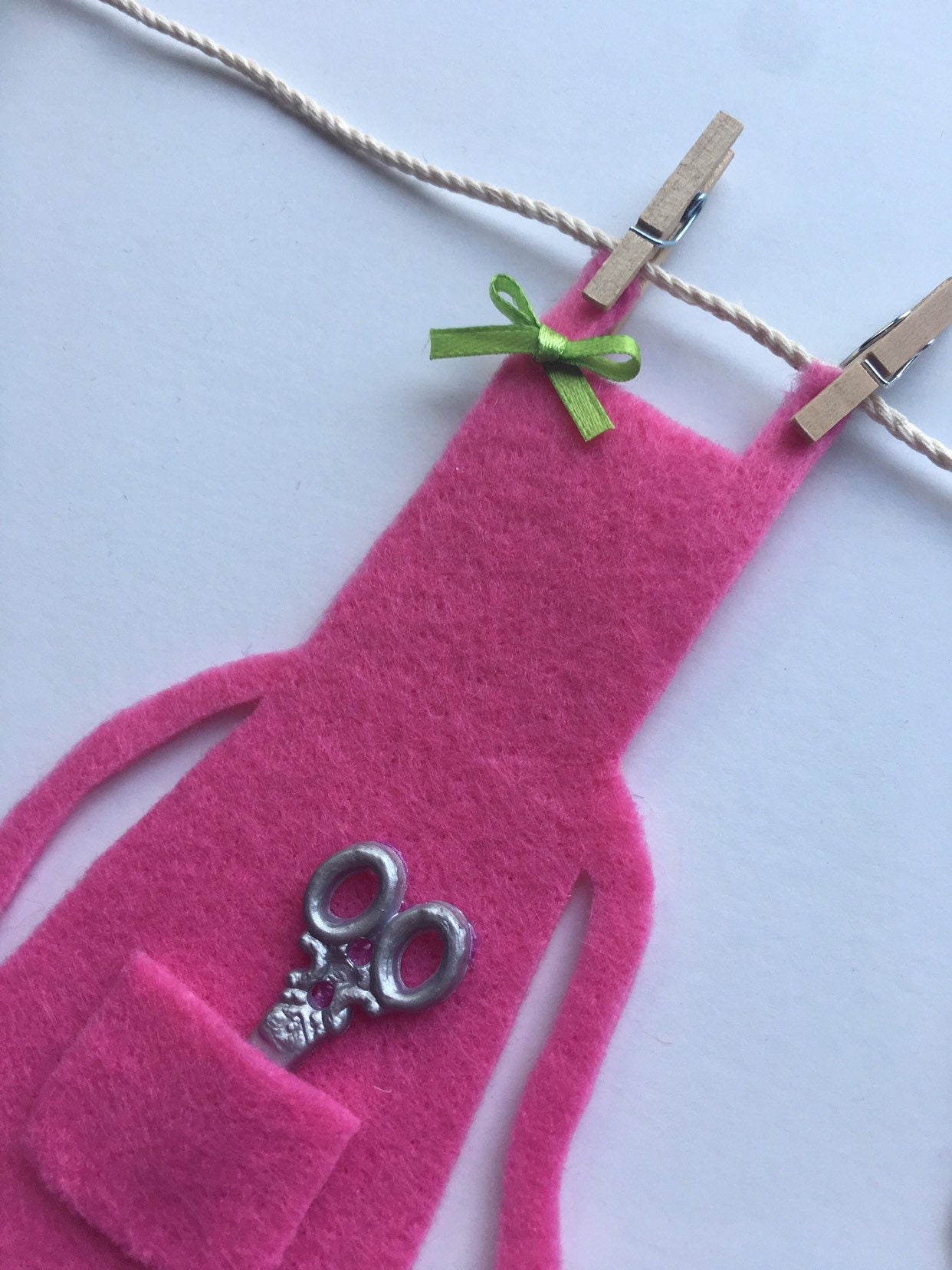 Mother's Aprons Miniature Felt Clothesline Banner Bunting Garland for Home Decor