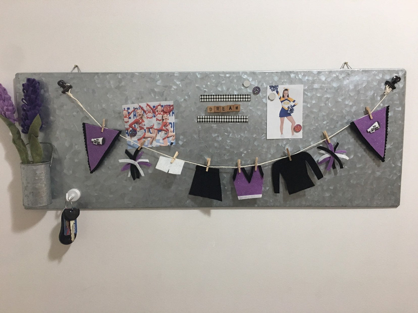 Felt Miniature Cheerleader's Clothesline Cheerleading Banner Bunting Garland Wall Hanging