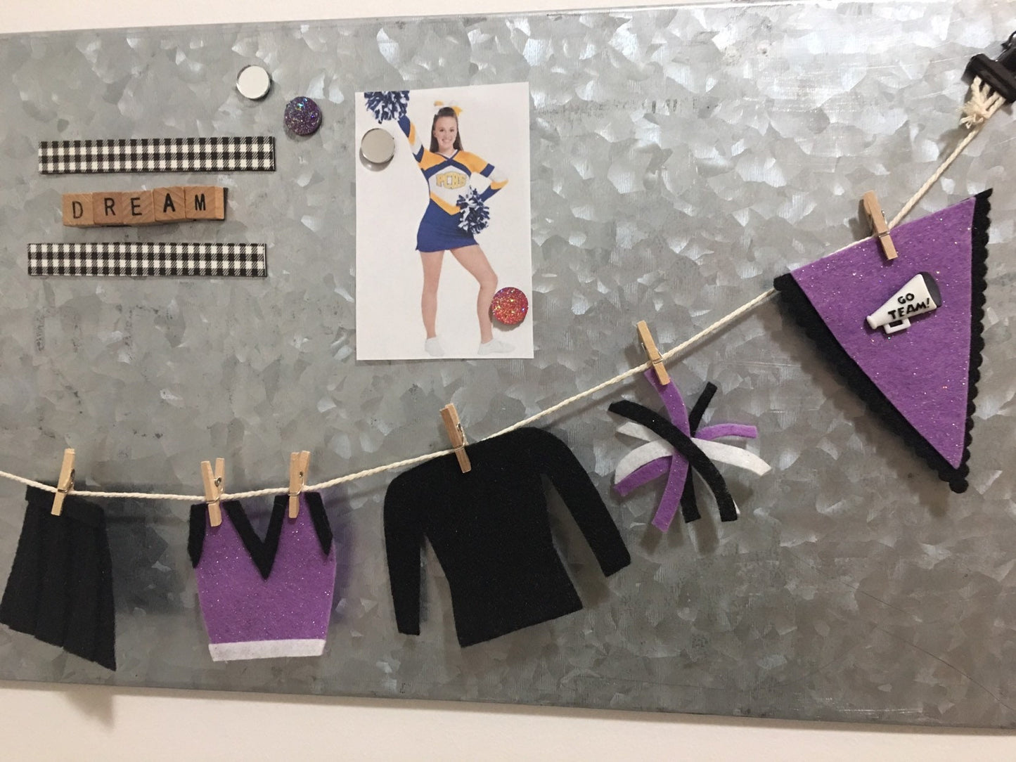 Felt Miniature Cheerleader's Clothesline Cheerleading Banner Bunting Garland Wall Hanging