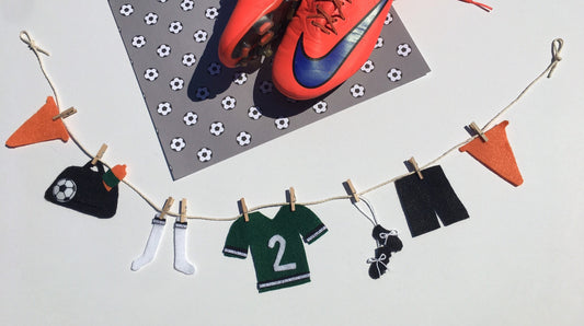 Miniature Felt Soccer Clothesline Soccer Uniform Banner Bunting Garland Wall Hanging Decoration