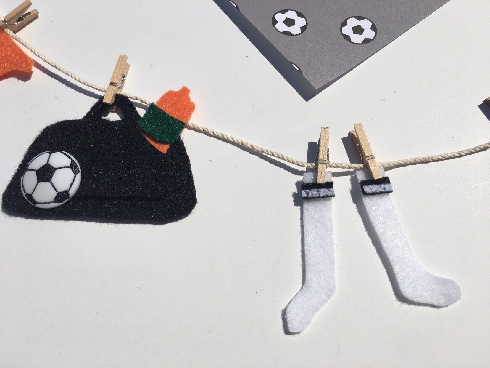 Miniature Felt Soccer Clothesline Soccer Uniform Banner Bunting Garland Wall Hanging Decoration