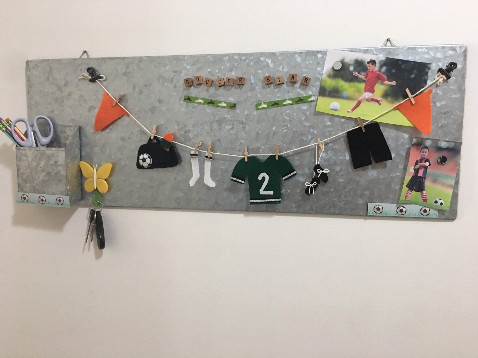 Miniature Felt Soccer Clothesline Soccer Uniform Banner Bunting Garland Wall Hanging Decoration