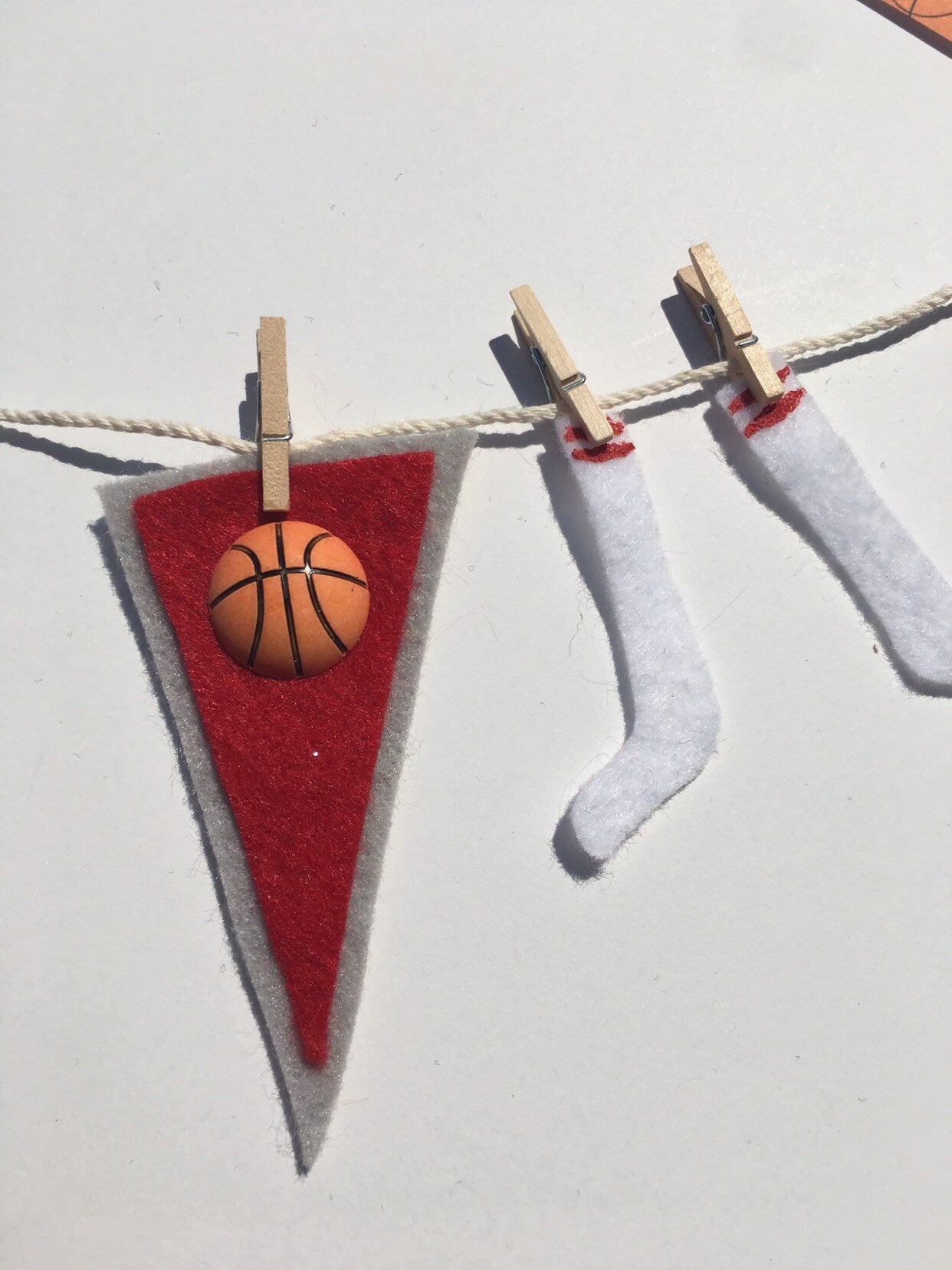 Miniature Felt Basketball Player's Clothesline Banner Bunting Garland Decoration Wall Hanging