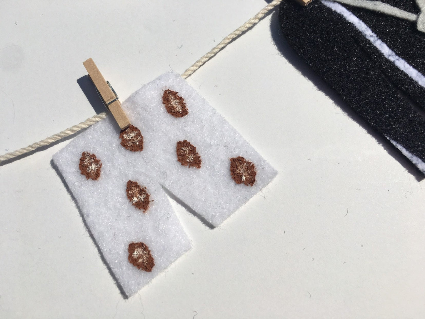 Miniature Felt Football Player's Clothesline Football Banner Garland Bunting Decoration Wall Hanging