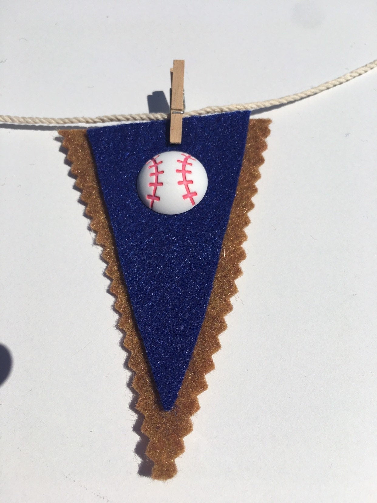 Miniature Felt Baseball Player's Clothesline Banner Bunting Garland Decoration Wall Hanging