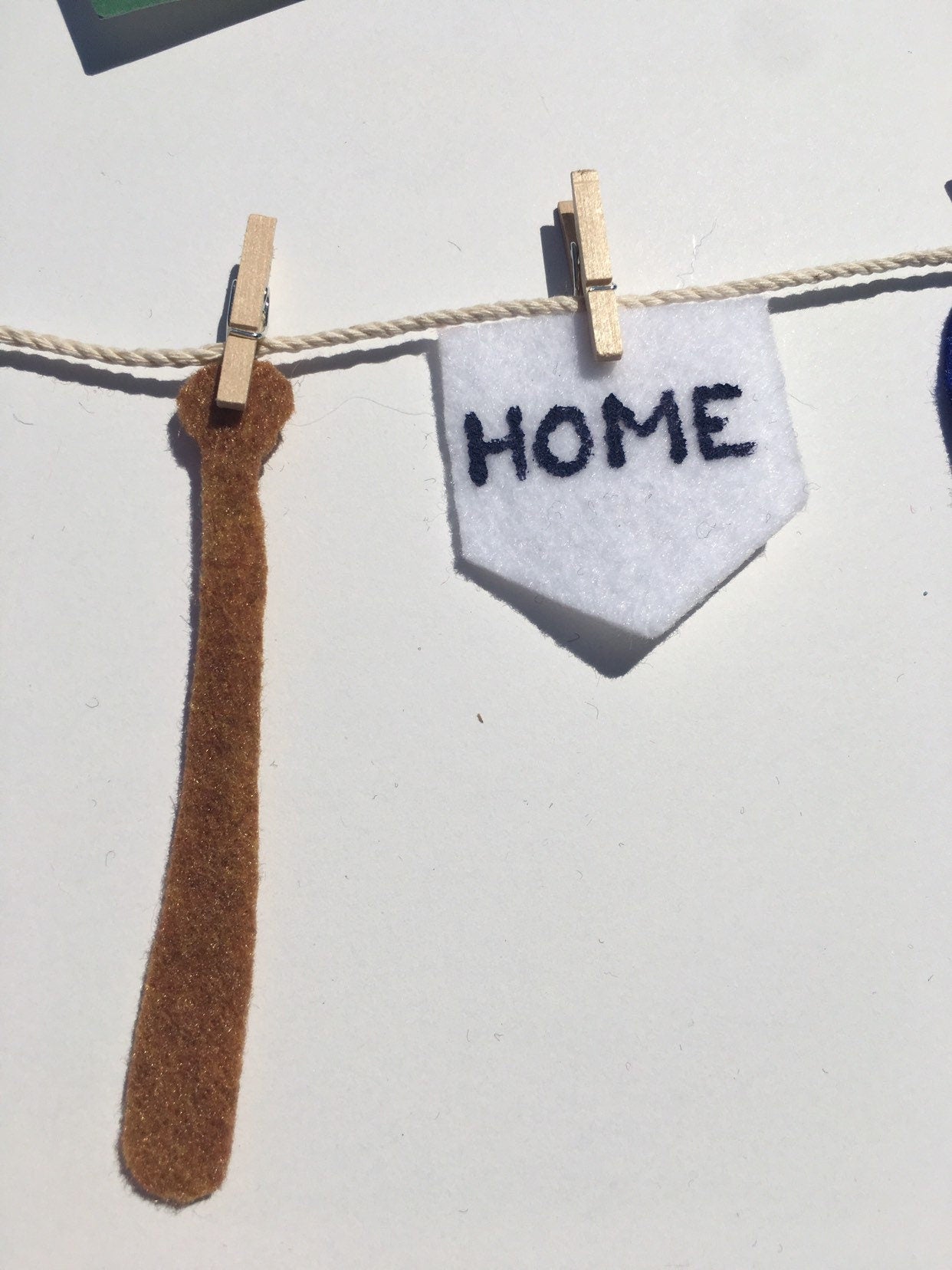 Miniature Felt Baseball Player's Clothesline Banner Bunting Garland Decoration Wall Hanging