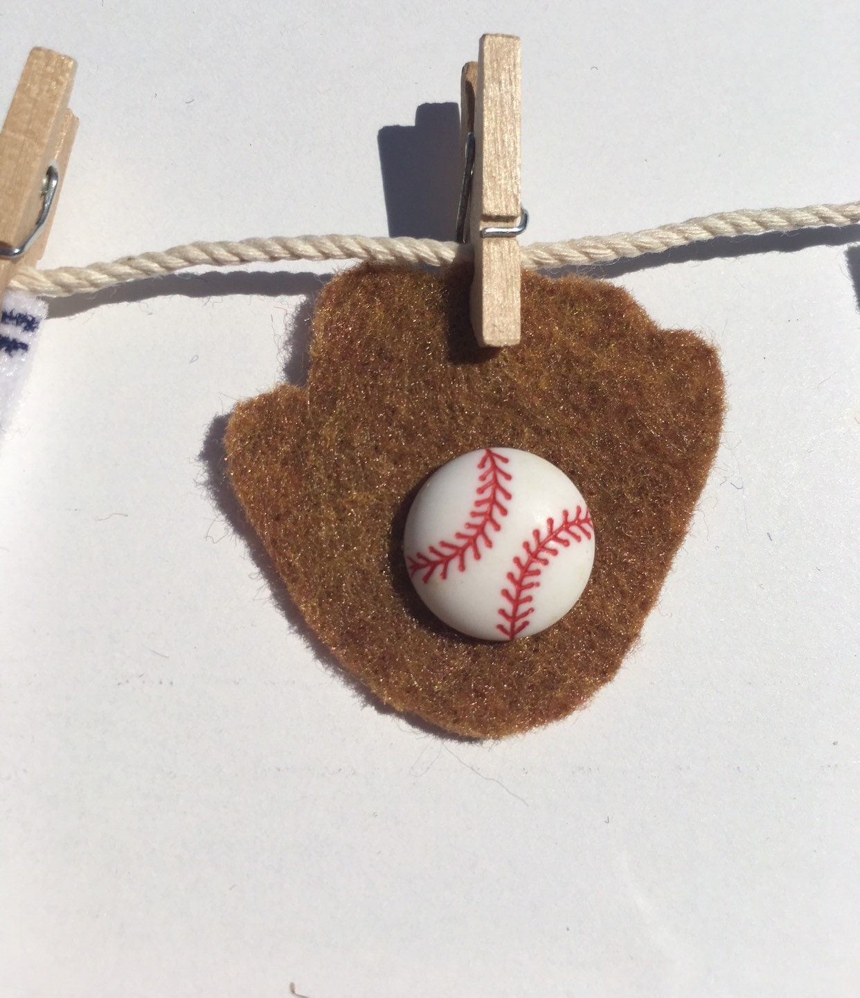 Miniature Felt Baseball Player's Clothesline Banner Bunting Garland Decoration Wall Hanging