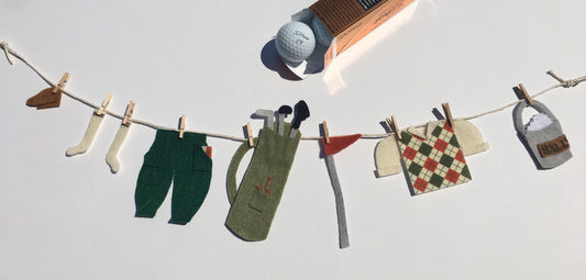 Miniature Felt Golfer's Clothesline Decoration Wall Hanging Banner Bunting Garland