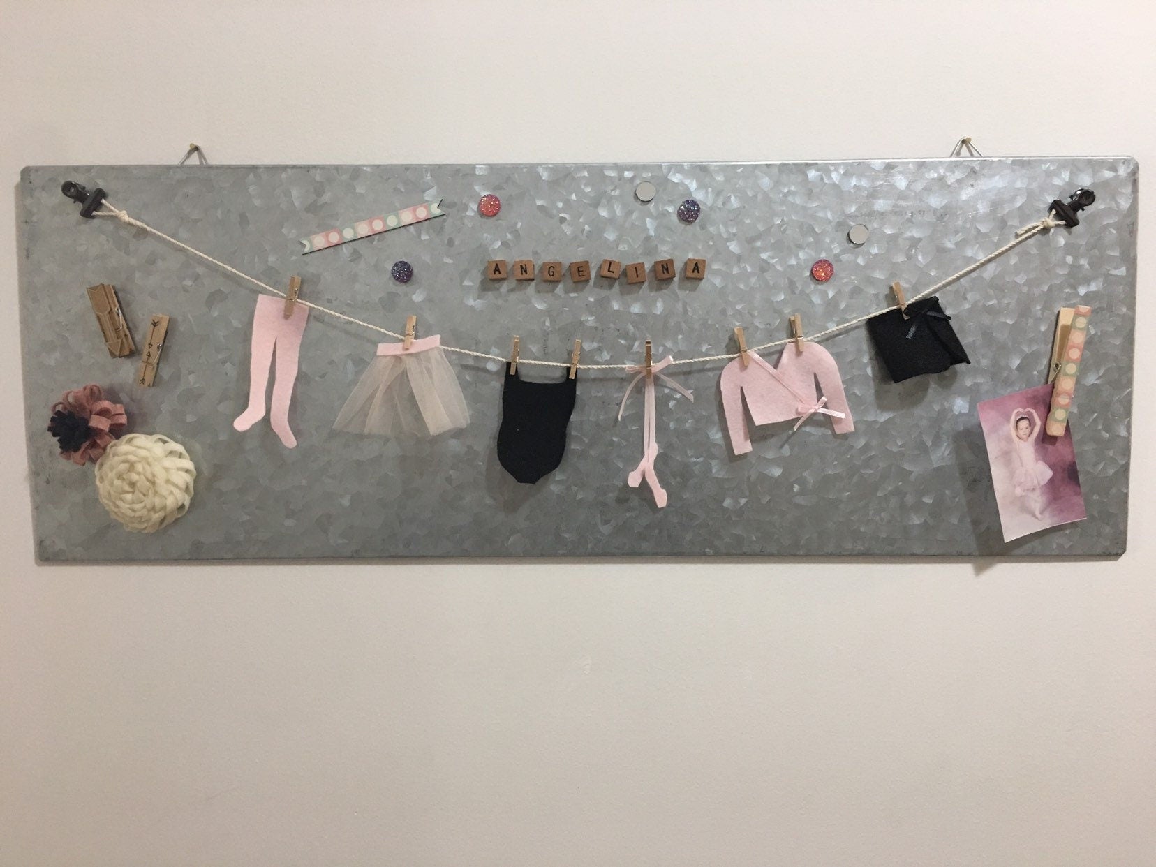 Miniature Felt Ballerina's Clothesline Decoration Ballet Banner Garland Bunting Wall Hanging