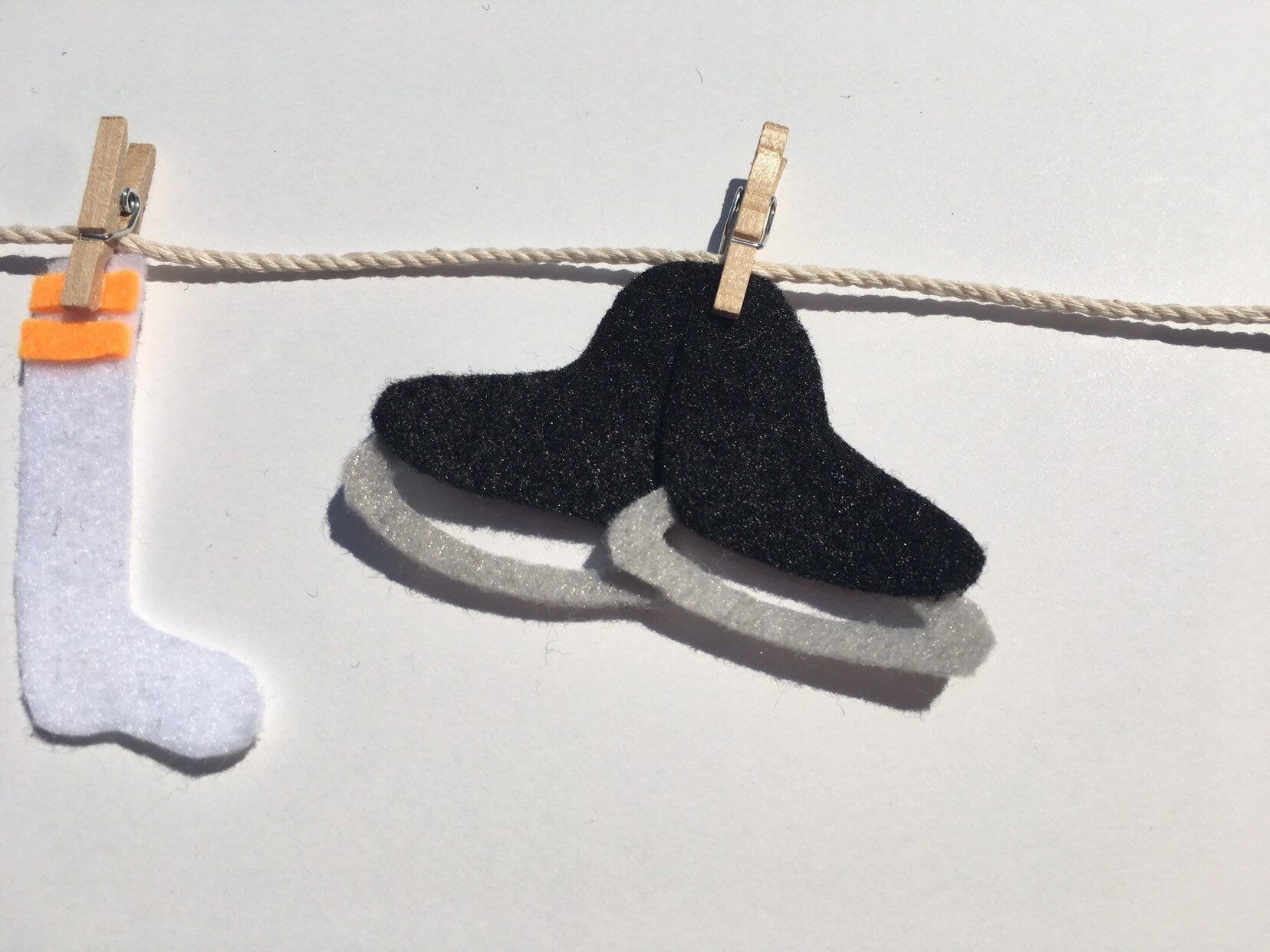 Miniature Felt Hockey Player's Clothesline Decoration Hockey Banner Bunting Garland Wall Hanging