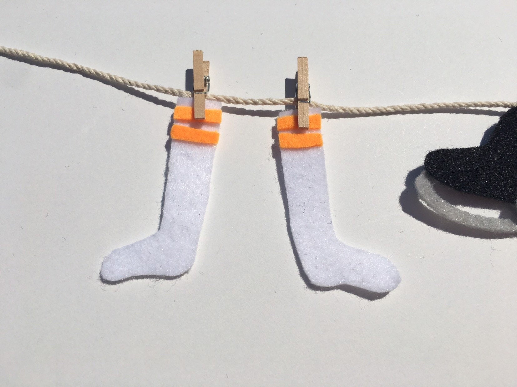 Miniature Felt Hockey Player's Clothesline Decoration Hockey Banner Bunting Garland Wall Hanging