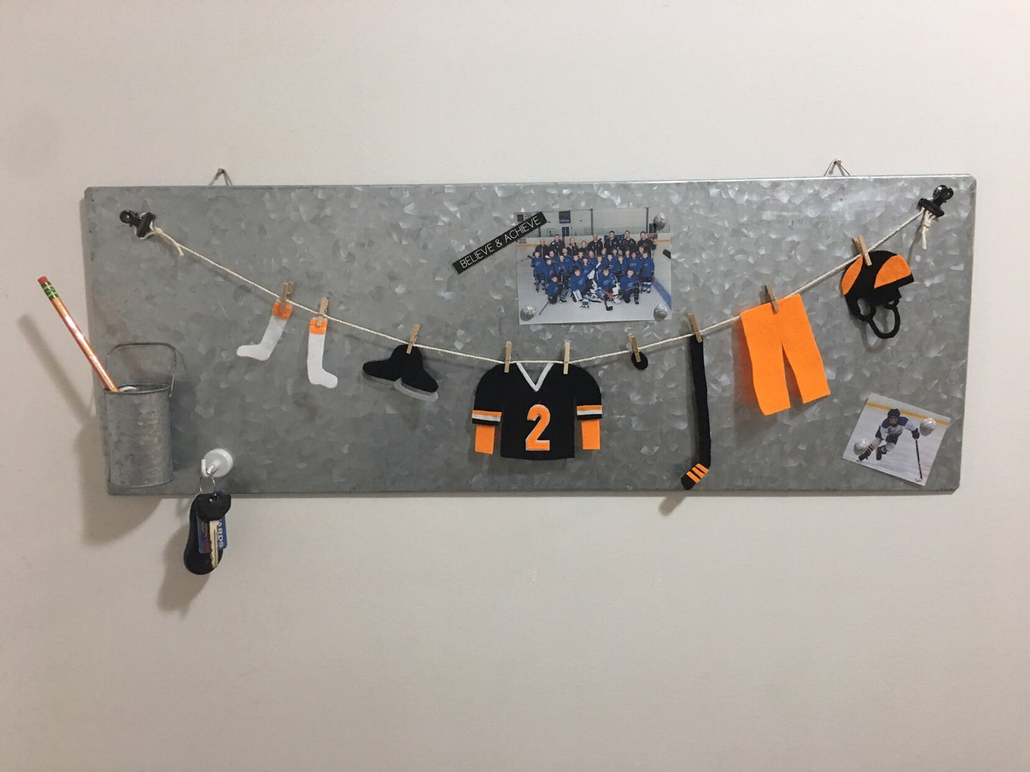 Miniature Felt Hockey Player's Clothesline Decoration Hockey Banner Bunting Garland Wall Hanging