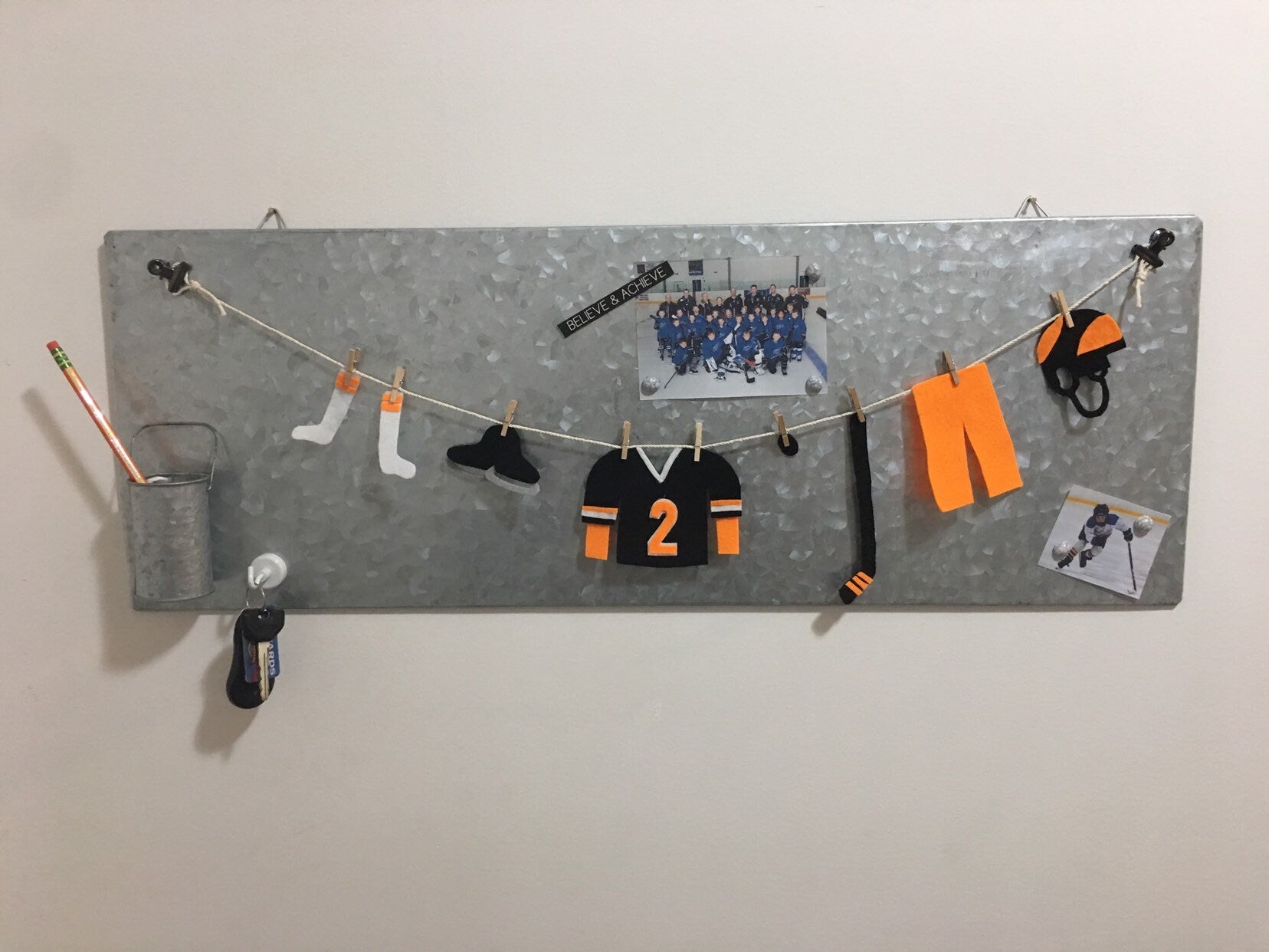 Miniature Felt Hockey Player's Clothesline Decoration Hockey Banner Bunting Garland Wall Hanging