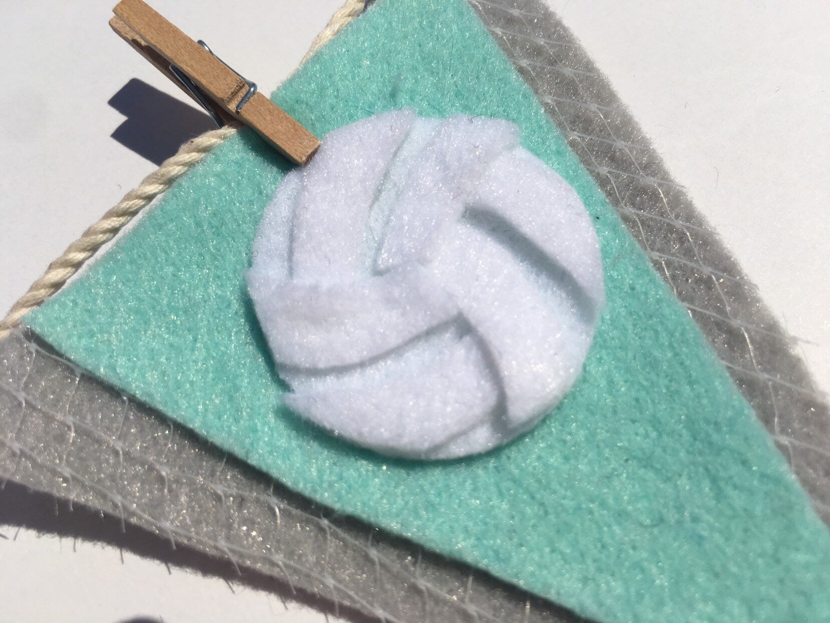 Miniature Felt Volleyball Player's Clothesline Decoration Vollyball Banner Bunting Garland Wall Hanging