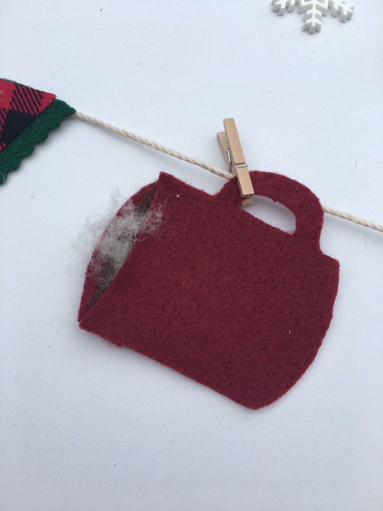 Cozy Cabin in the Woods Miniature Winter Christmas Banner Clothesline Bunting Garland Decoration